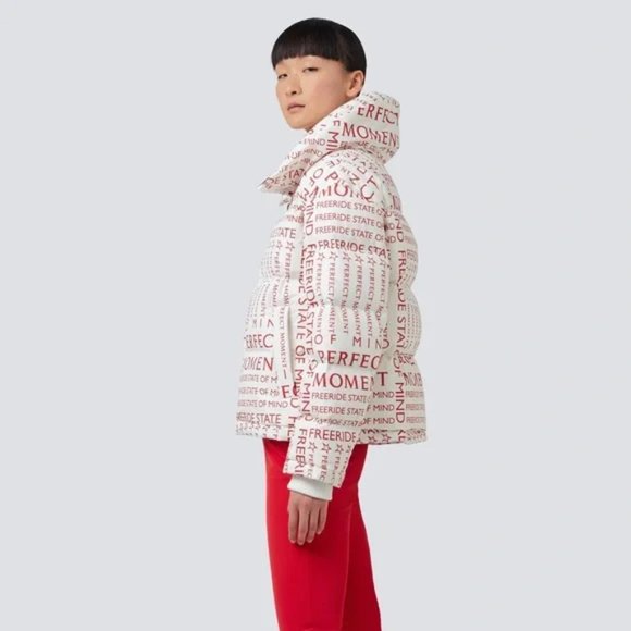 PREOWNED $650 PERFECT MOMENT RED PERFORMANCE SKI STATE DUVET DOWN PUFFER SZ LG - Picture 5 of 10